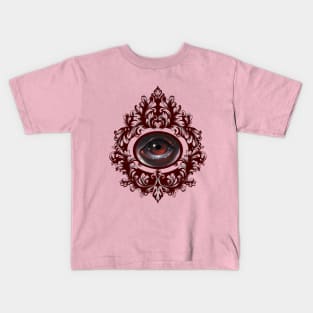 Pop Surrealism Baroque Eye Study Red Frame Kids T-Shirt